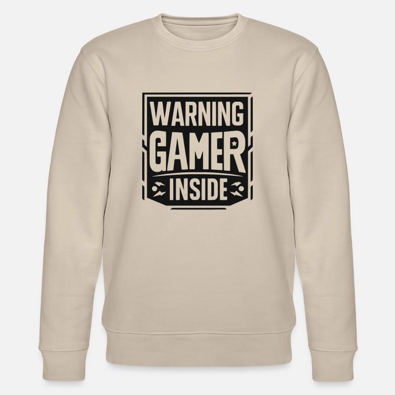 Warnung Gamer Inside - Stanley/Stella Unisex Bio-Sweatshirt CHANGER  - Beige