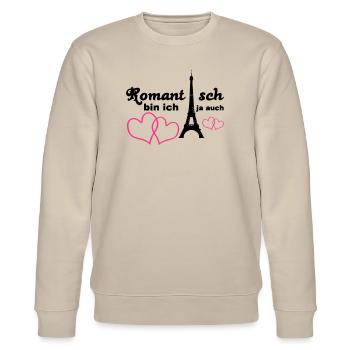 Romantisch Liebe Herz Paris Paar Spruch Geschenk - Stanley/Stella Unisex Bio-Sweatshirt CHANGER  - Beige - Vorne - Nik (191cm) & Marisol (170cm)