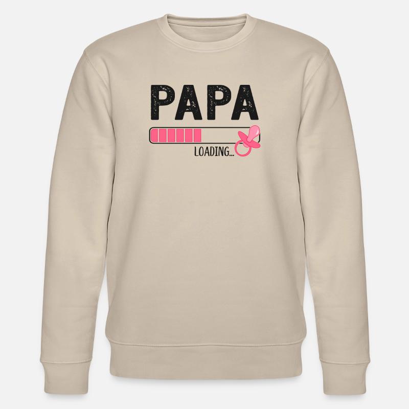 Papa Loading Werdender Vater Schwangerschaft - Stanley/Stella Unisex Bio-Sweatshirt CHANGER  - Beige