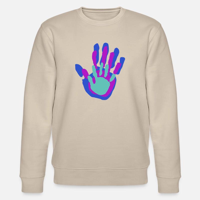 Mama, Papa und Ich Handflächen - Stanley/Stella Unisex Bio-Sweatshirt CHANGER - Beige