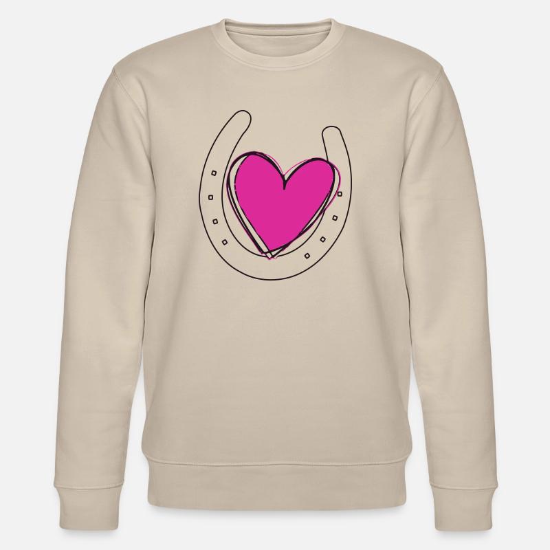 Herz mit Hufeisen - Stanley/Stella Unisex Bio-Sweatshirt CHANGER  - Beige