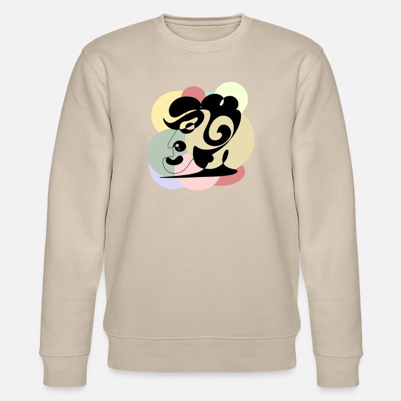 LINE ART BILDER - COOLER PAPA - Stanley/Stella Unisex Bio-Sweatshirt CHANGER  - Beige