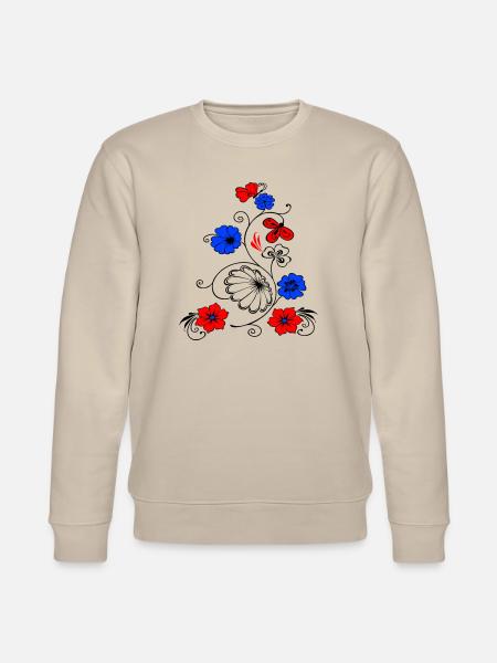 Flower vine with butterfly - Stanley/Stella CHANGER Unisex Organic Sweatshirt - beige