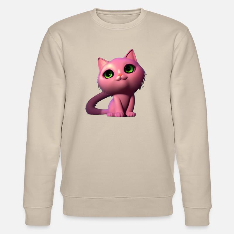 rosa katze frei - Stanley/Stella Unisex Bio-Sweatshirt CHANGER  - Beige