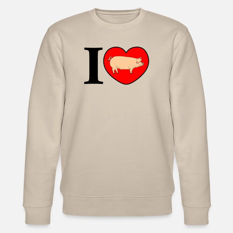 Ich liebe Schweine - Stanley/Stella Unisex Bio-Sweatshirt CHANGER  - Beige