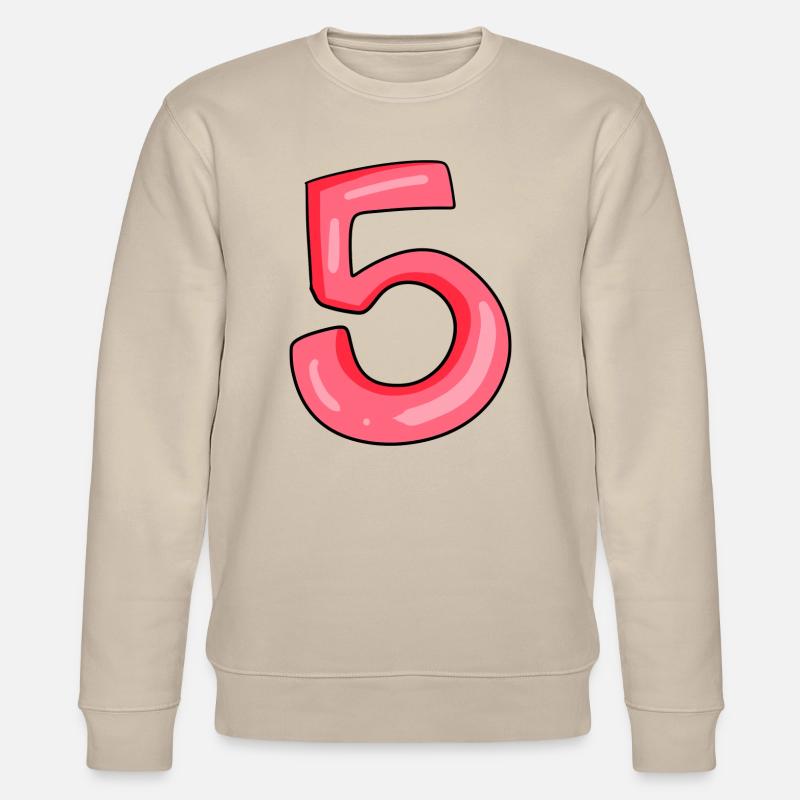 Zahl 5 Nummer - Stanley/Stella Unisex Bio-Sweatshirt CHANGER  - Beige