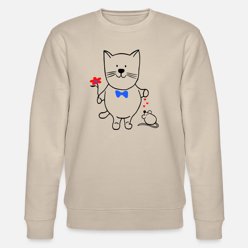 Katze und Maus - Stanley/Stella Unisex Bio-Sweatshirt CHANGER  - Beige