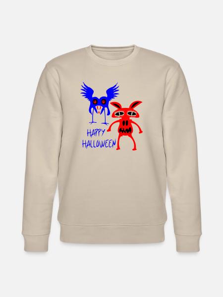 Happy Halloween Monster - Stanley/Stella CHANGER Unisex Organic Sweatshirt - beige