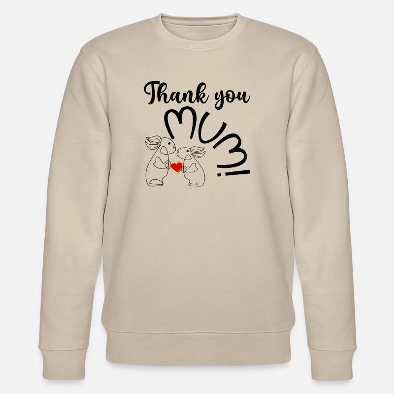 HERZ LIEBE DANKE MAMA KIND - Stanley/Stella Unisex Bio-Sweatshirt CHANGER  - Beige