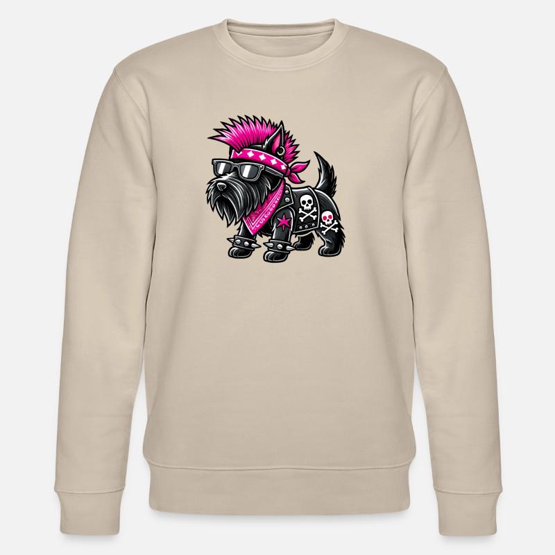 Scottish Terrier Punk Musik - Stanley/Stella Unisex Bio-Sweatshirt CHANGER  - Beige