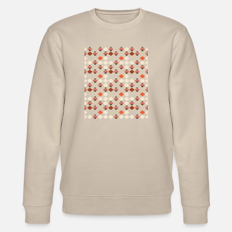 Geometrisches Rauten Quilt Muster - Stanley/Stella Unisex Bio-Sweatshirt CHANGER  - Beige