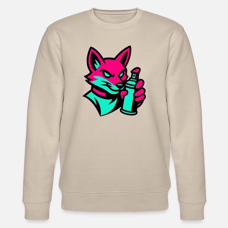 Graffiti Fox - Stanley/Stella CHANGER Unisex Organic Sweatshirt - beige