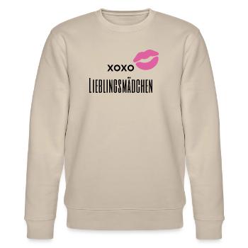 Kiss Me – Conception de lèvres romantiques xoxo - Sweat bio CHANGER Stanley/Stella Unisexe - beige - Devant - Nik (191cm) & Marisol (170cm)