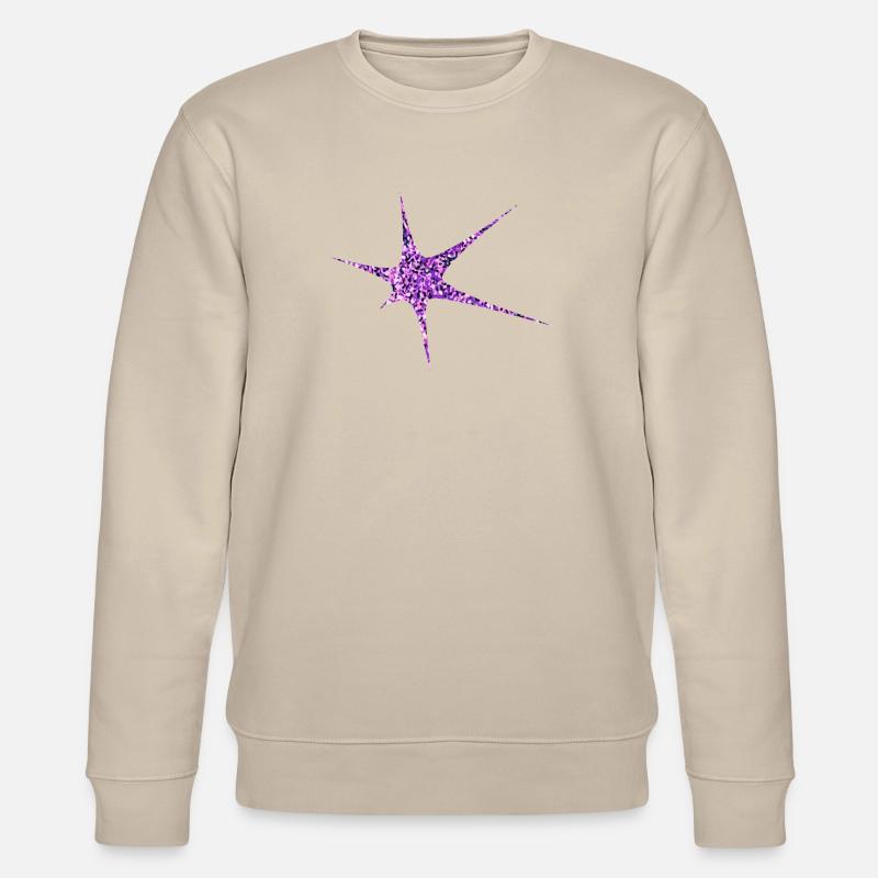 Lila Glitzer Starburst Funkeln - Stanley/Stella Unisex Bio-Sweatshirt CHANGER  - Beige