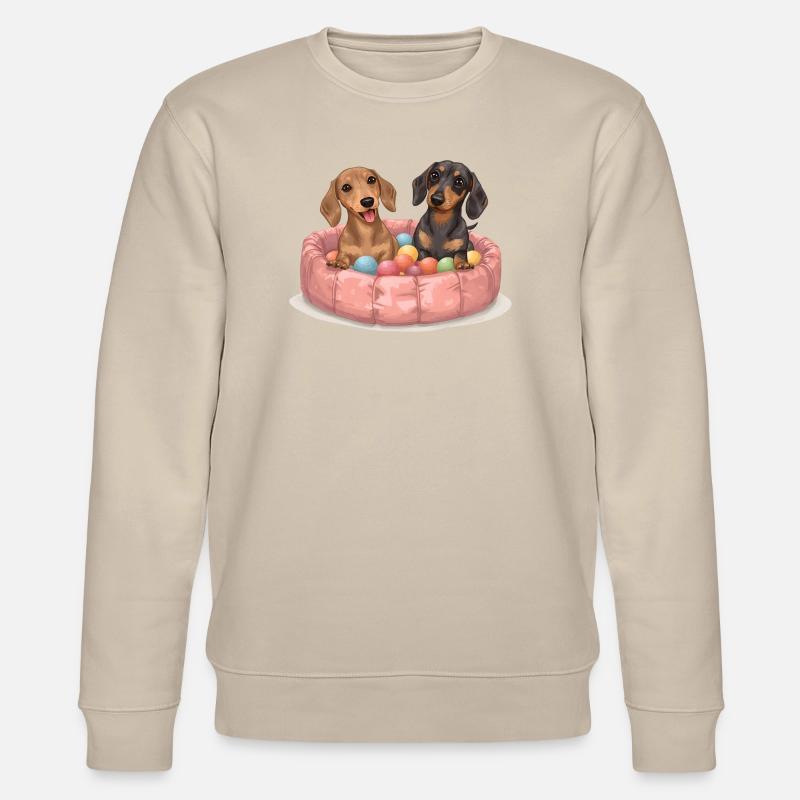 Cute Dachshunds - Dackel im Bällebad - Stanley/Stella Unisex Bio-Sweatshirt CHANGER - Beige