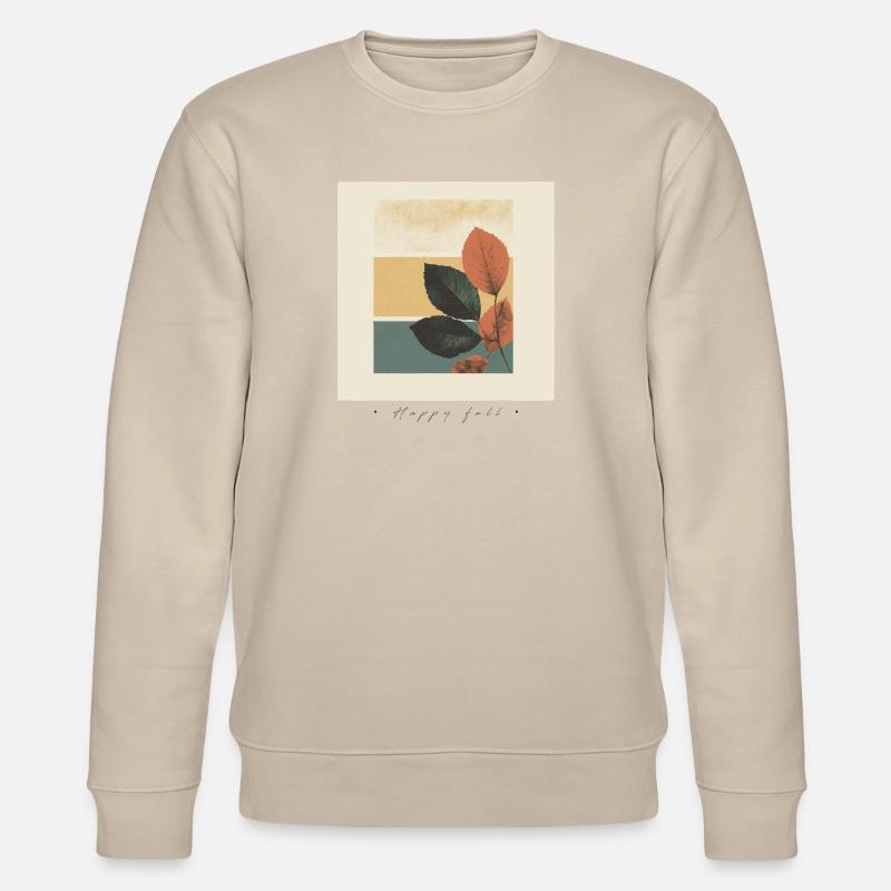 Herbst-Blatt-Block-Collage - Stanley/Stella Unisex Bio-Sweatshirt CHANGER  - Beige