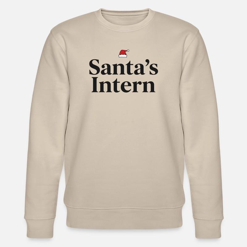 Santa’s Intern Funny Christmas Design - Stanley/Stella Unisex Bio-Sweatshirt CHANGER  - Beige