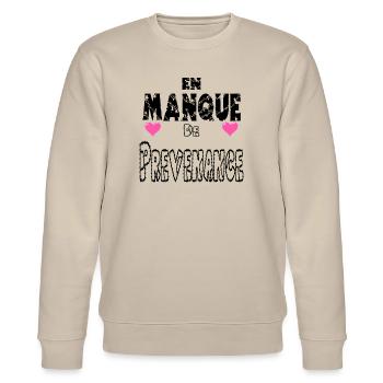 Lacking Thoughtfulness - Stanley/Stella CHANGER Unisex Organic Sweatshirt - beige - Front - Nik (191cm) & Marisol (170cm)