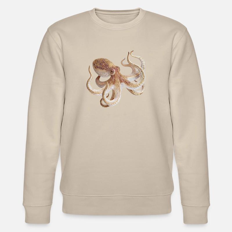 Octopus Net Pattern – Maritime Style - Stanley/Stella CHANGER Unisex Organic Sweatshirt - beige