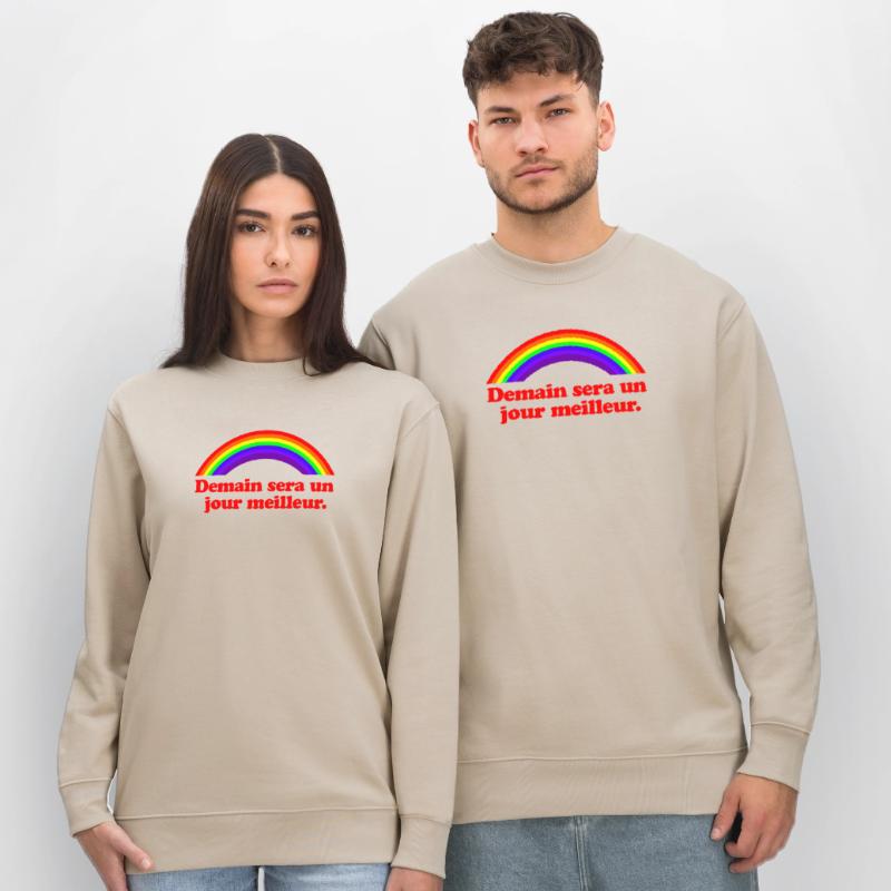 Morgen wird ein besserer Tag – Regenbogen Stanley/Stella Unisex Bio-Sweatshirt CHANGER