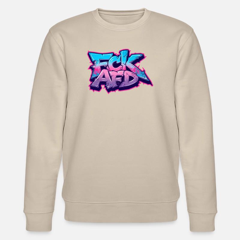 Graffiti Antifa Statement - Stanley/Stella CHANGER Unisex Organic Sweatshirt - beige