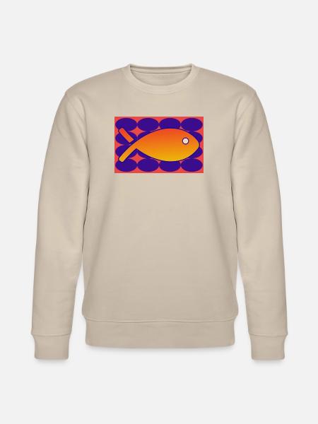 FISH. SARDINE. APRIL FOOL. SEA. OCEAN - Stanley/Stella CHANGER Unisex Organic Sweatshirt - beige