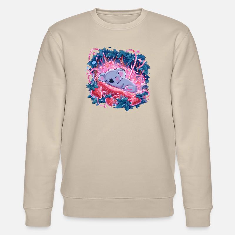 Sleeping koala in strawberry glow - Stanley/Stella CHANGER Unisex Organic Sweatshirt - beige