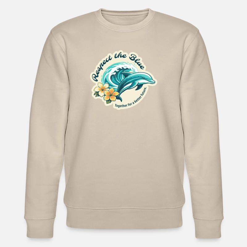 Protect the Blue - Delfin - Stanley/Stella Unisex Bio-Sweatshirt CHANGER - Beige