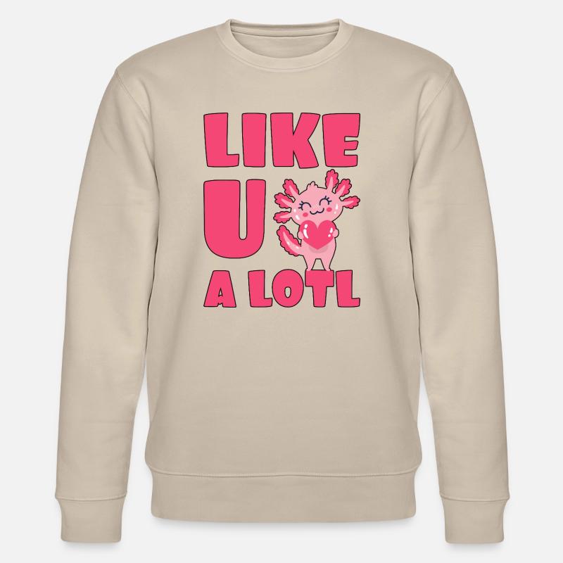 Comme U A Lotl Axolotl Heart - Sweat bio CHANGER Stanley/Stella Unisexe - beige