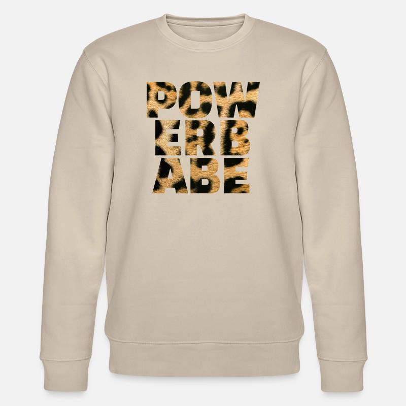Power Babe Leopard Statement - Stanley/Stella Unisex Bio-Sweatshirt CHANGER  - Beige
