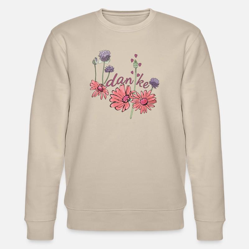Merci avec des fleurs - Sweat bio CHANGER Stanley/Stella Unisexe - beige