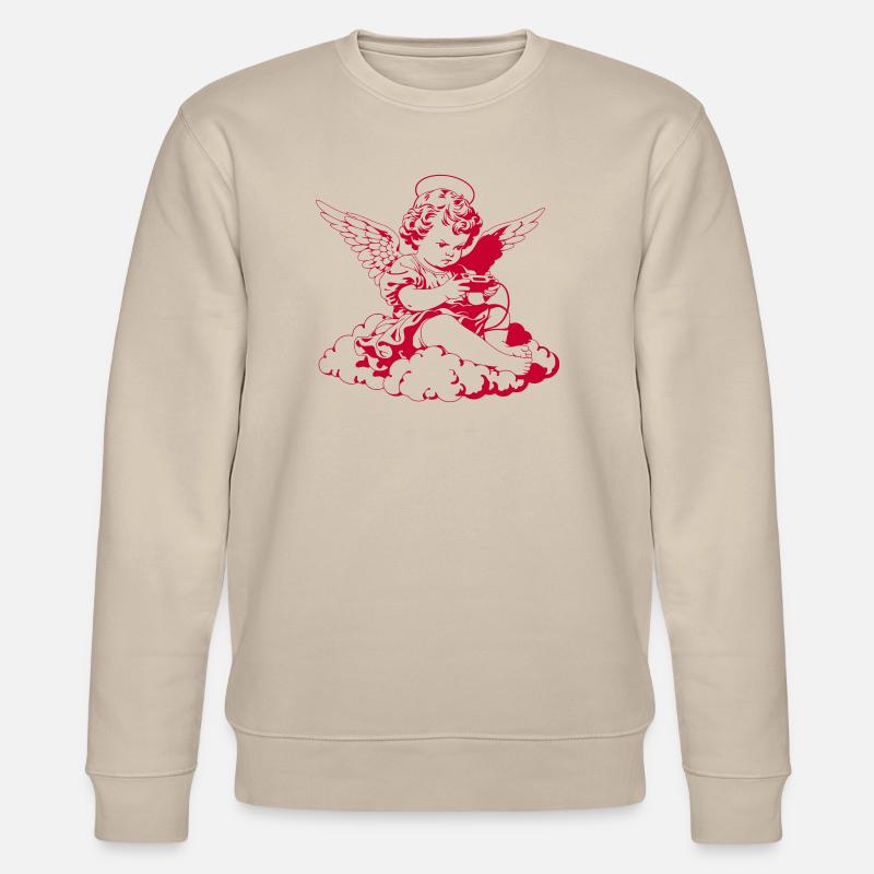 Gaming Engel – Cherub mit Controller - Stanley/Stella Unisex Bio-Sweatshirt CHANGER  - Beige