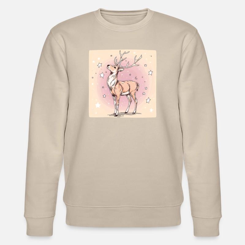 Hirsch mit Sternen - Stanley/Stella Unisex Bio-Sweatshirt CHANGER  - Beige
