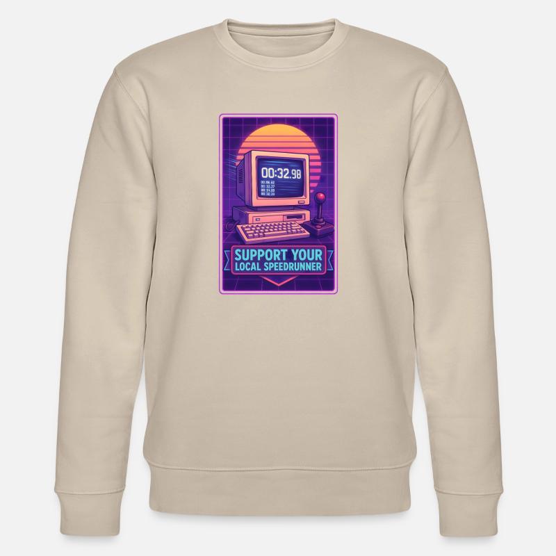 Support Speedrunners | Retro Gaming Timer - Stanley/Stella CHANGER Unisex Organic Sweatshirt - beige