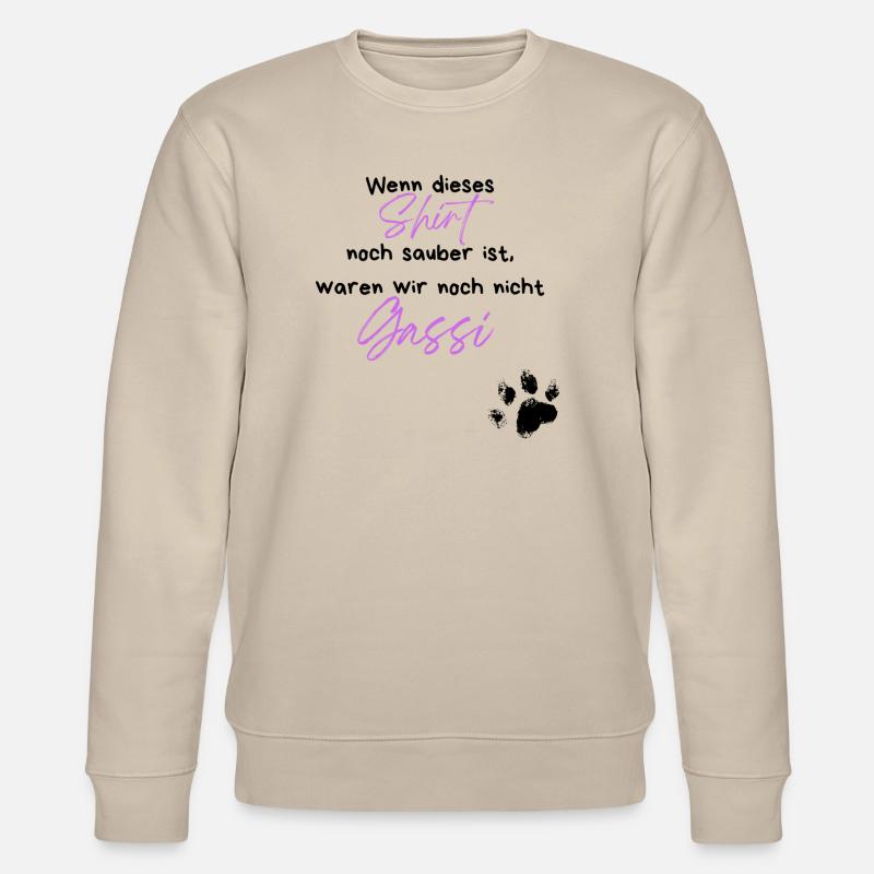 Hund Gassi Pfote Spruch - Stanley/Stella Unisex Bio-Sweatshirt CHANGER - Beige
