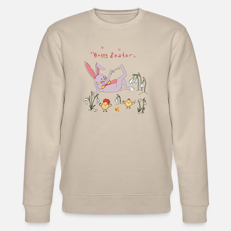 Easter bunny with chicks - Stanley/Stella CHANGER Unisex Organic Sweatshirt - beige