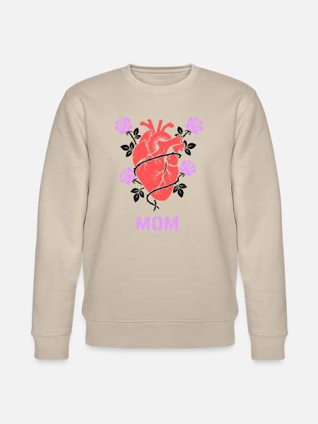Anatomical Heart Roses Mom - Stanley/Stella CHANGER Unisex Organic Sweatshirt - beige
