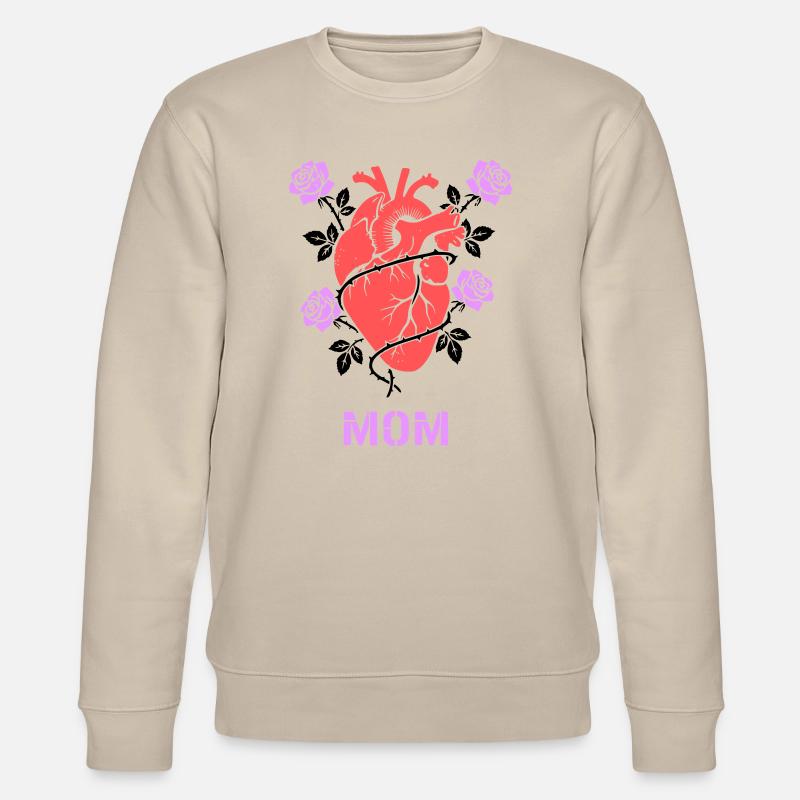 Anatomisches Herz Rosen Mom - Stanley/Stella Unisex Bio-Sweatshirt CHANGER  - Beige