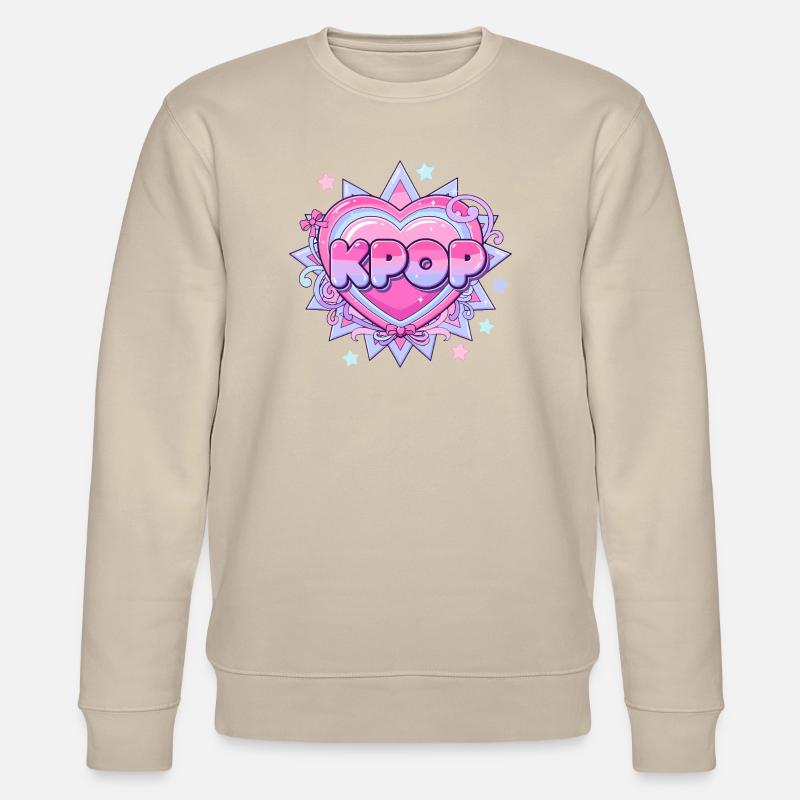 KPOP Pastell Herz Glow Design - Stanley/Stella Unisex Bio-Sweatshirt CHANGER  - Beige