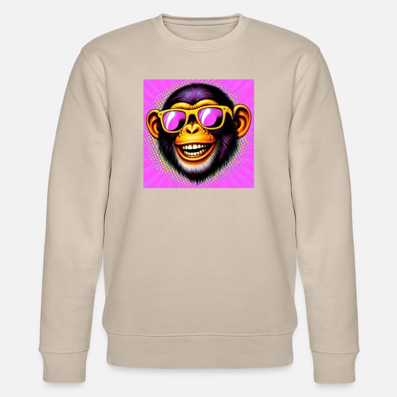 Singe chimpanzé - Sweat bio CHANGER Stanley/Stella Unisexe - beige