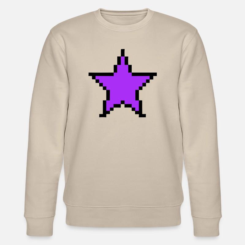Pixel Star 8-Bit Power Up - Stanley/Stella CHANGER Unisex Organic Sweatshirt - beige
