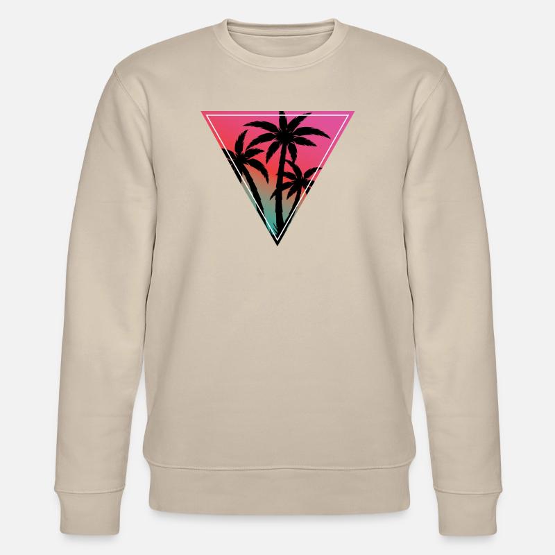 Sunset Palm Triangle Print - Stanley/Stella CHANGER Unisex Organic Sweatshirt - beige