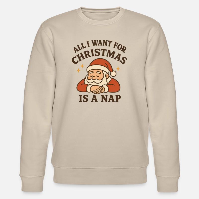 Noël confortable Santa Nap - Sweat bio CHANGER Stanley/Stella Unisexe - beige