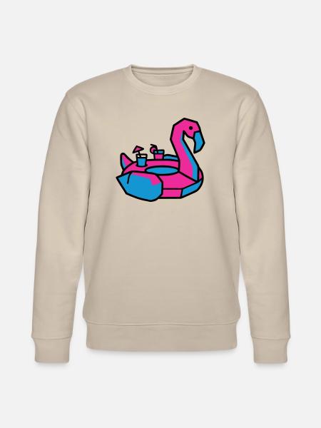 Flamingo Schwimmtier Pool Party - Stanley/Stella Unisex Bio-Sweatshirt CHANGER  - Beige
