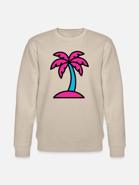 Neon Palm Tree 90s Vaporwave - Stanley/Stella CHANGER Unisex Organic Sweatshirt - beige