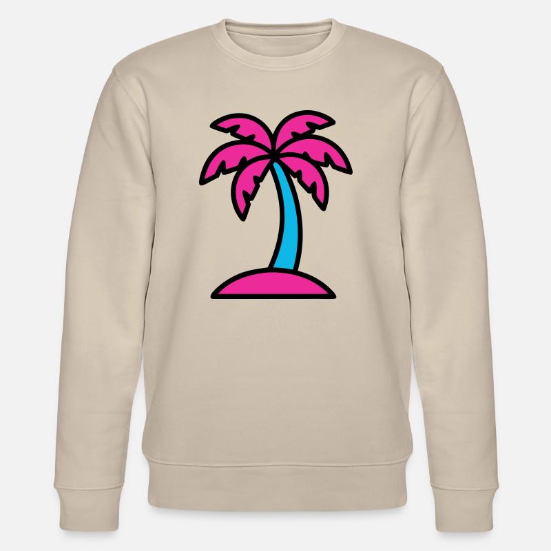 Neon Palme 90er Vaporwave - Stanley/Stella Unisex Bio-Sweatshirt CHANGER - Beige