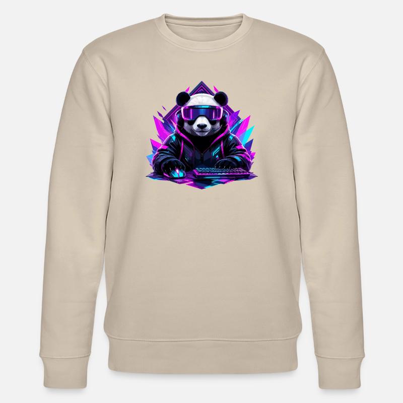 Panda Cyberpunk Gaming Neon - Sweat bio CHANGER Stanley/Stella Unisexe - beige