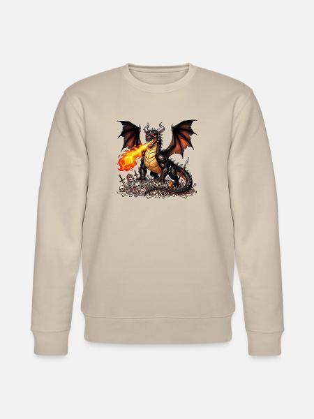 Dragon noir debout sur les squelettes de casse-cou - Sweat bio CHANGER Stanley/Stella Unisexe - beige