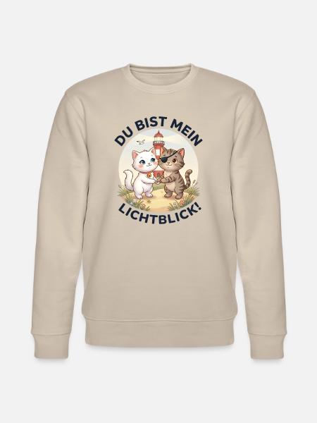 Katzen Leuchtturm Lichtblick - Stanley/Stella Unisex Bio-Sweatshirt CHANGER - Beige