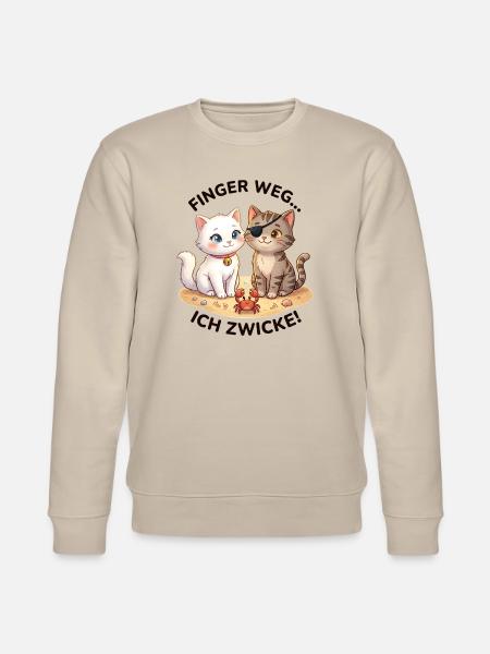 Katzen Strand Krabbe Spruch - Stanley/Stella Unisex Bio-Sweatshirt CHANGER - Beige
